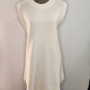 H&M Cream Ribbed Knit Tank Top